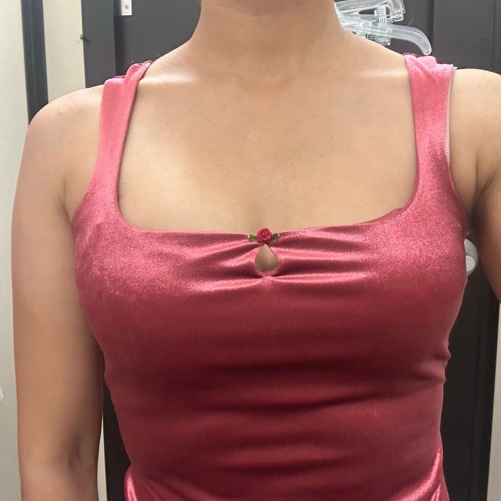 Wild Fable Rose Satin Top